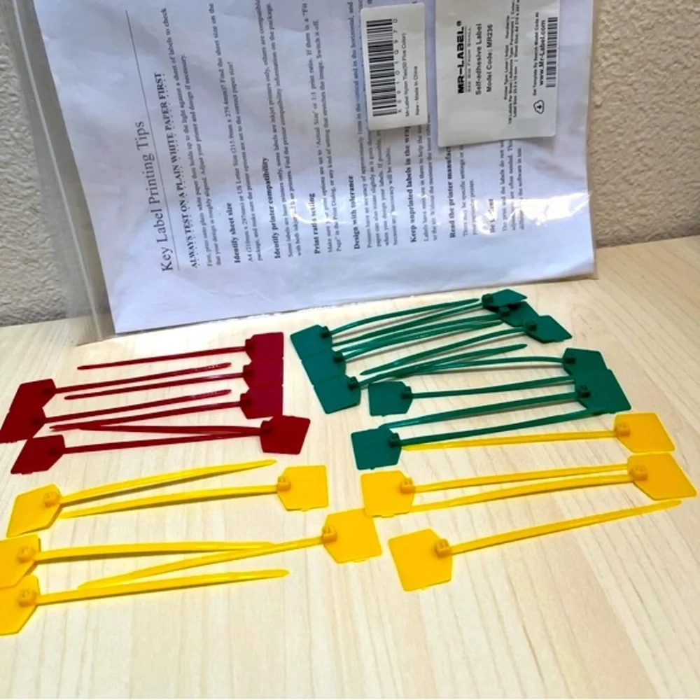 Tags for cords. Sturdy, colorful, organized home. Printable labels. EUC